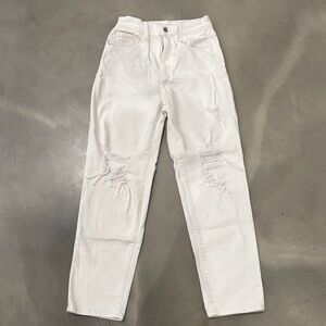 Classic White Distressed Dad fit Jeans